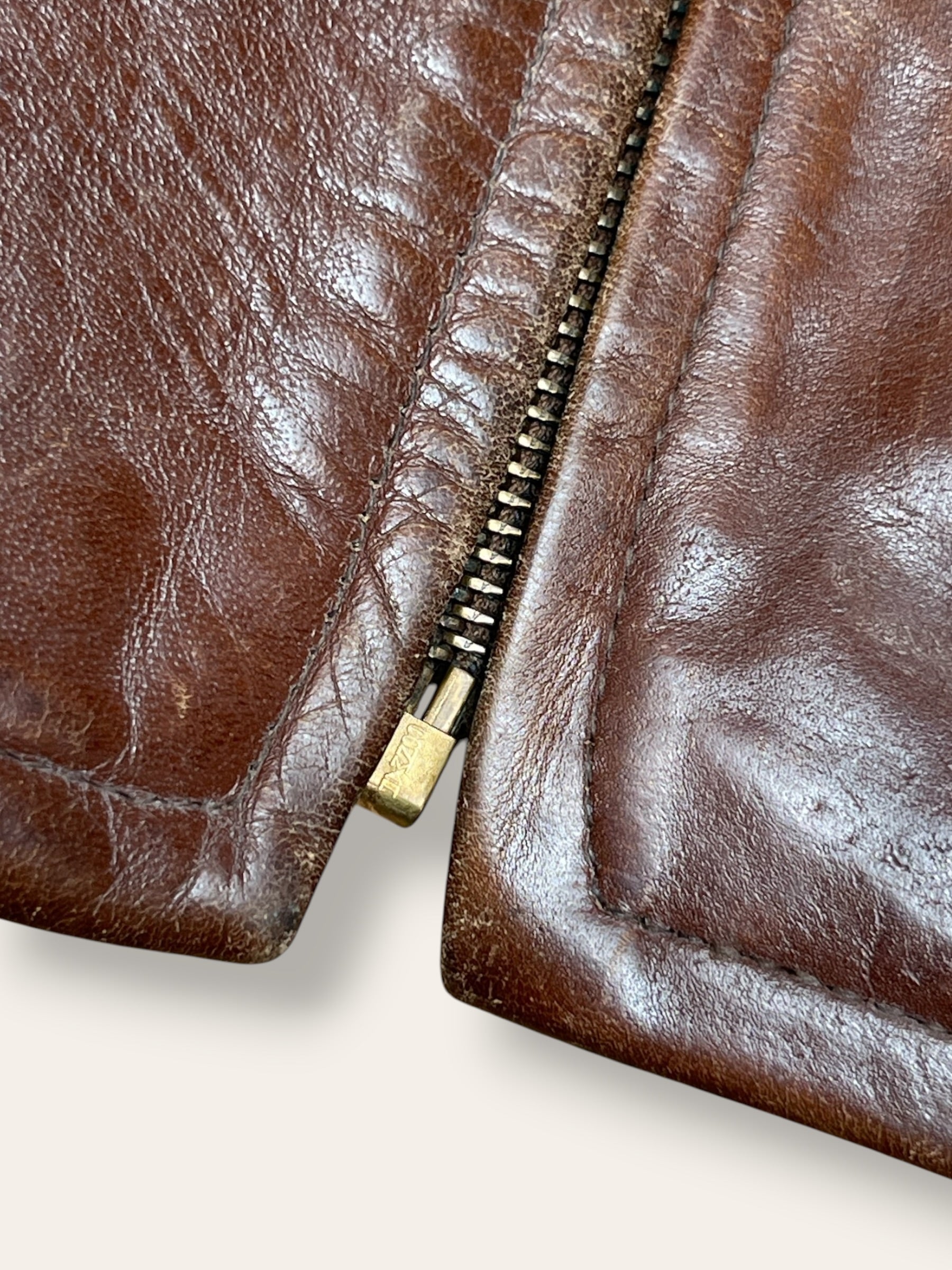 Vintage 1940s Horsehide Leather Jacket | Half Belt Leather Jacket
