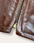 Vintage 1940s Horsehide Leather Jacket | Half Belt Leather Jacket