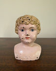 Antique 1900s Minerva Metal Doll Head by Buschow & Beck | Molded Blonde Hair