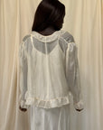 Vintage 1930s Creme Silk Bed Jacket | Delicate Boudoir Lingerie Layering Top
