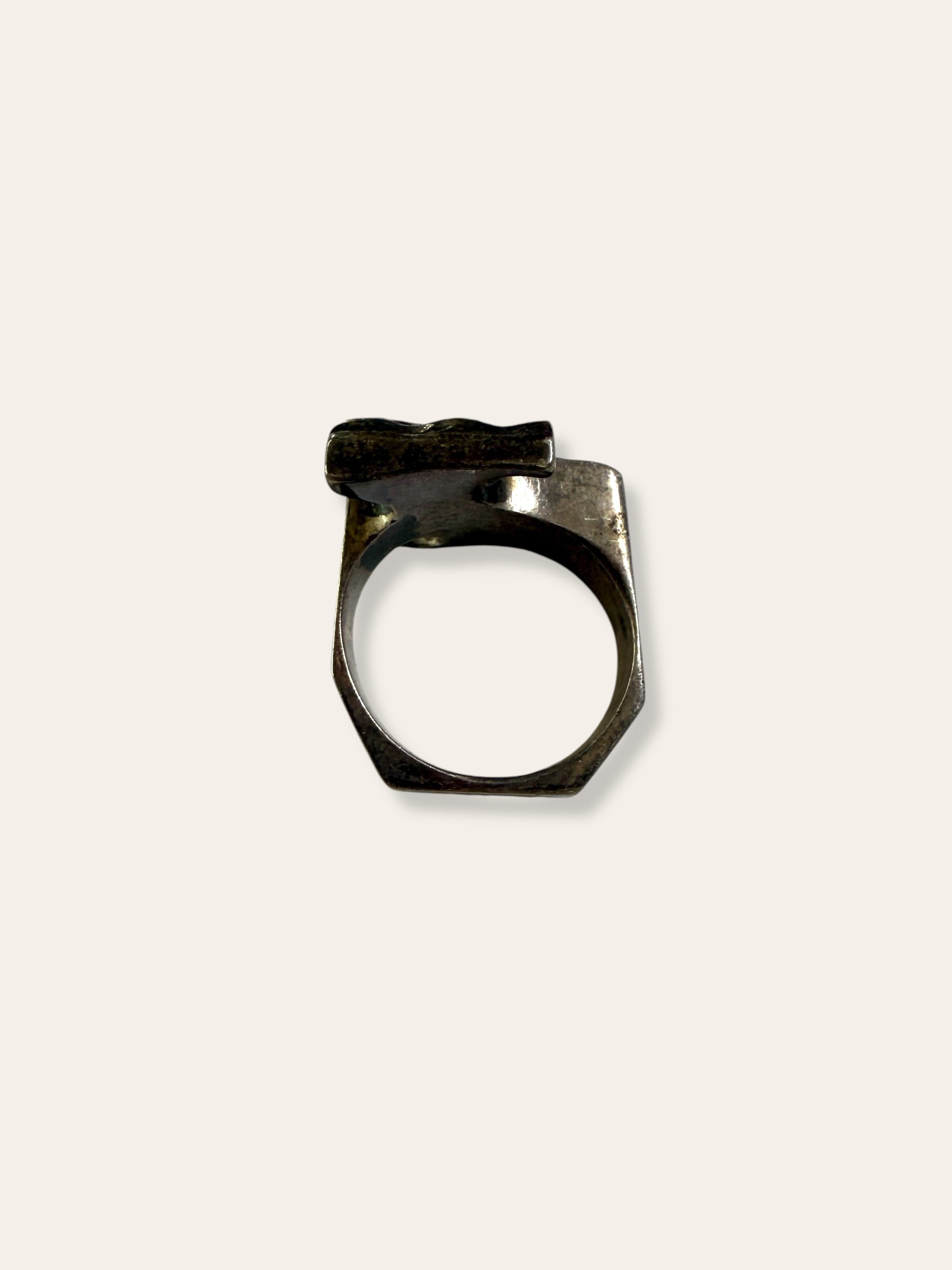Vintage Modernist Sterling Silver Statement Ring Size 9.5