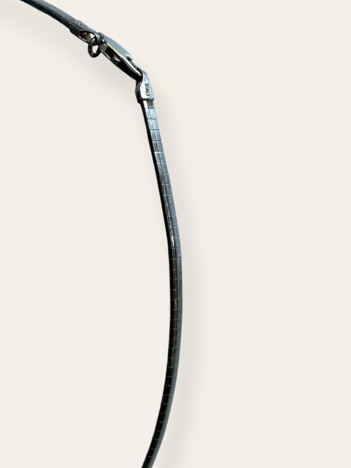 Vintage Italian Sterling Silver Omega Chain Necklace | 925 Silver Chunky Layering Necklace