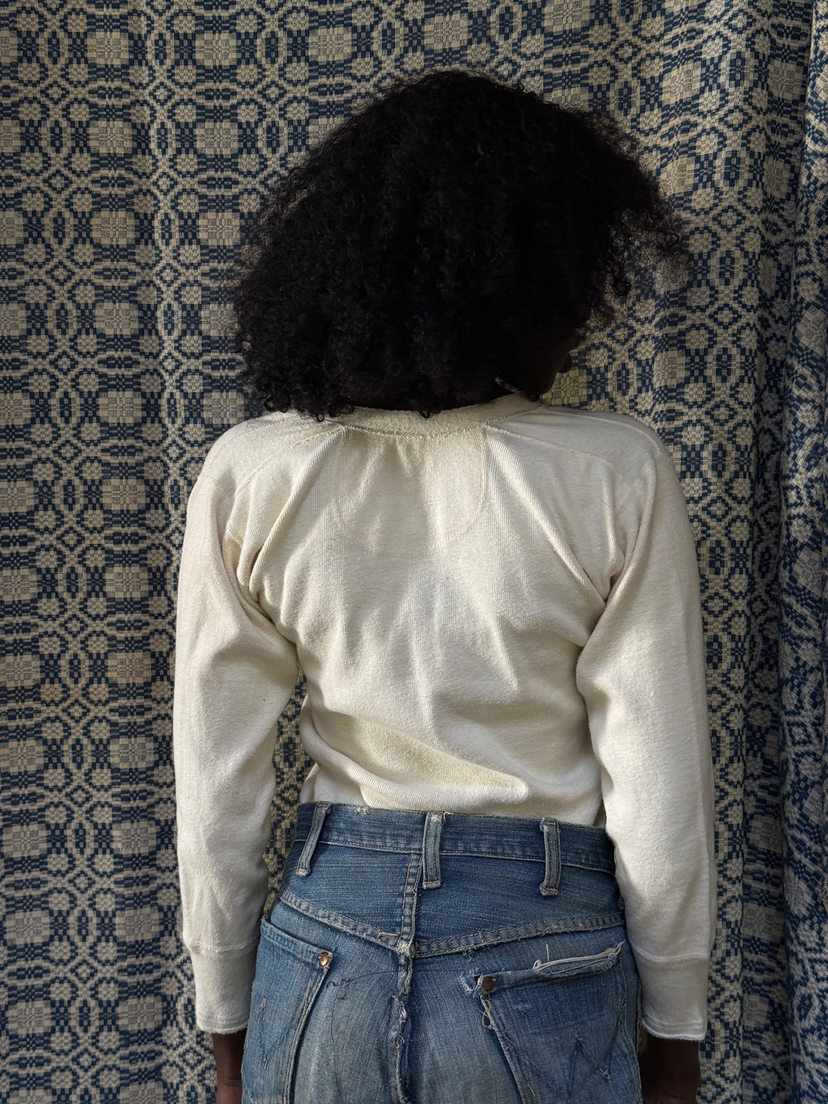 Vintage 1940’s Penney’s Cotton Henley Shirt| Heritage Blank Antique White Shirt