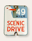 Vintage 1955 San Francisco Porcelain Sign Scenic Drive 49 Mile