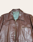 Vintage 1940s Horsehide Leather Jacket | Half Belt Leather Jacket