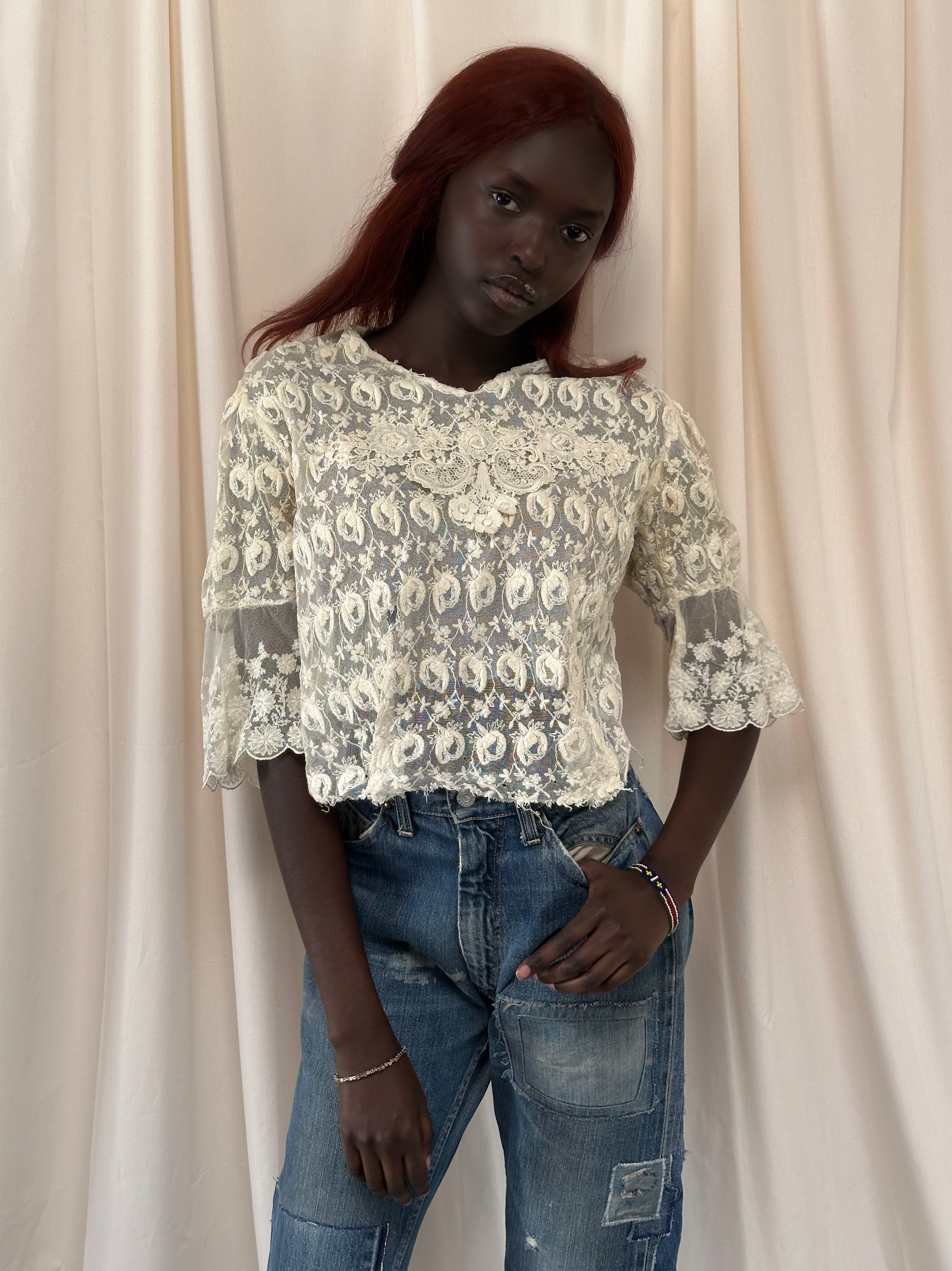 Vintage Edwardian Ivory Lace Bell Sleeve Blouse – Afterlife Boutique