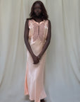 Vintage 1930’s Silk Rayon Bias Cut Lace Slip Dress | Old Hollywood Glamour Keyhole Silk Nightgown