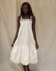 Vintage 1900’s Edwardian White Cotton Crochet Dress | Antique Embroidered Tea Dress
