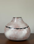 Vintage Robert Rivera Large Painted Gourd Vase | Mimbres Design Turquoise Inlay Hand Painted Bowl