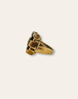 Vintage 1940’s Art Deco Onyx 10k Gold Diamond Ring Size 9