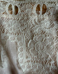 Vintage 1900s Silk & Lace Camisole Top | Edwardian Ivory Lace Bustier Crop | Antique Lingerie Blouse