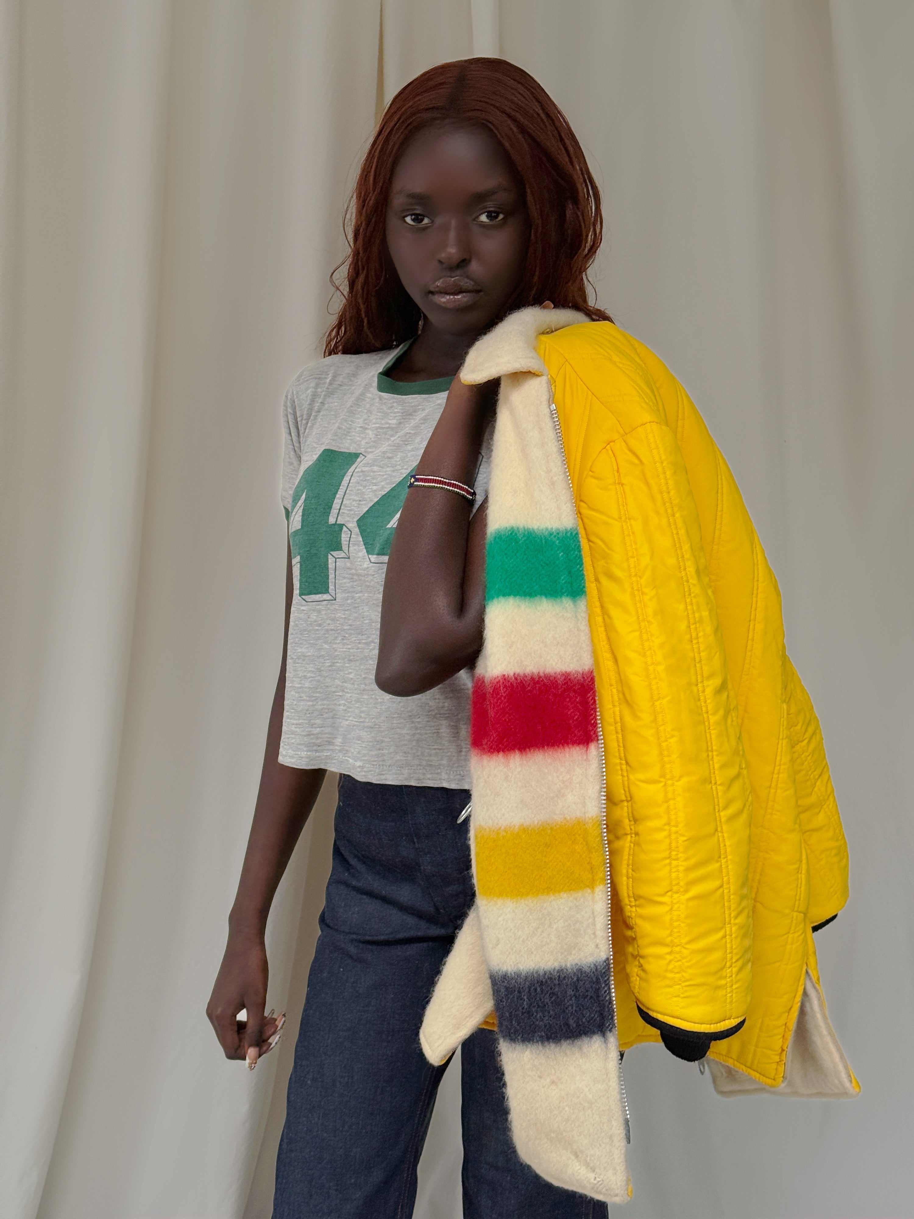 Vintage 1960's Hudson Bay Wool Blanket Reversible Jacket