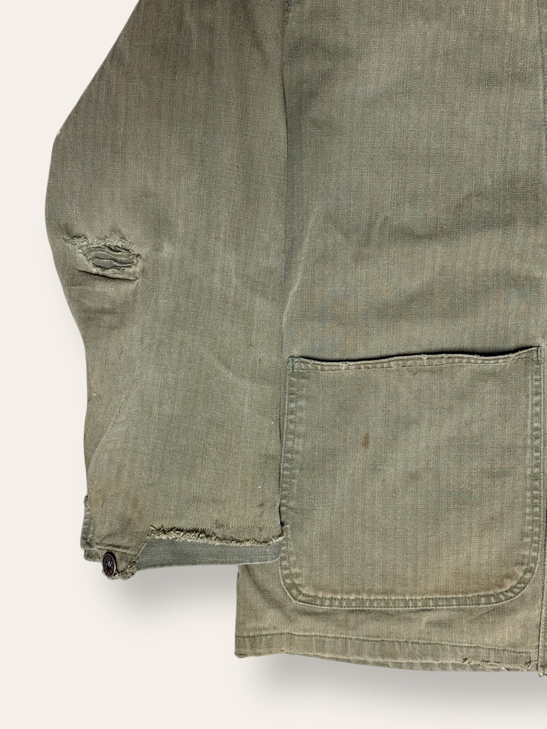 Vintage 1940’s WWII Repaired US Navy N-3 HBT Stencil Jacket