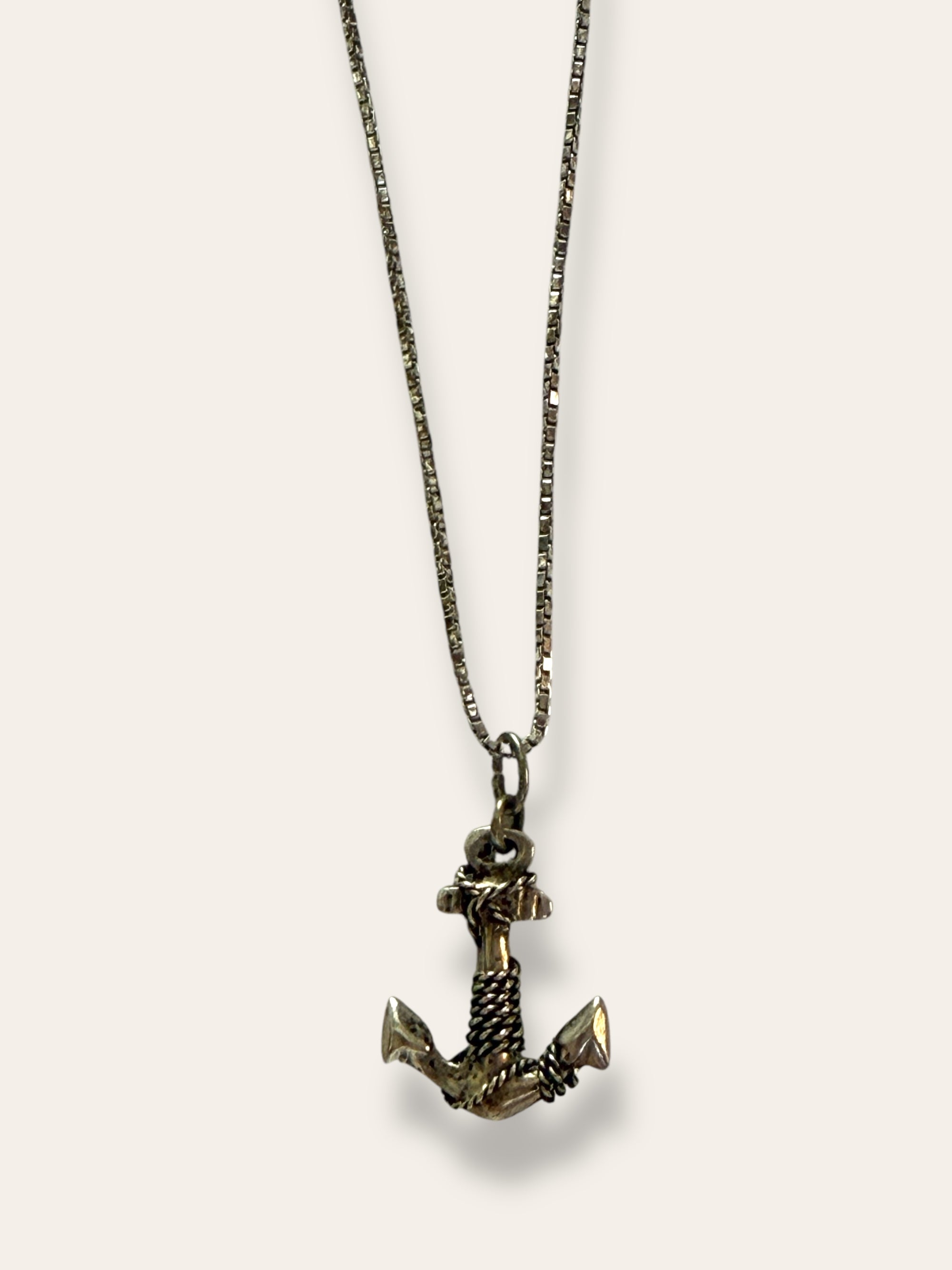 Vintage Anchor Sterling Silver Necklace