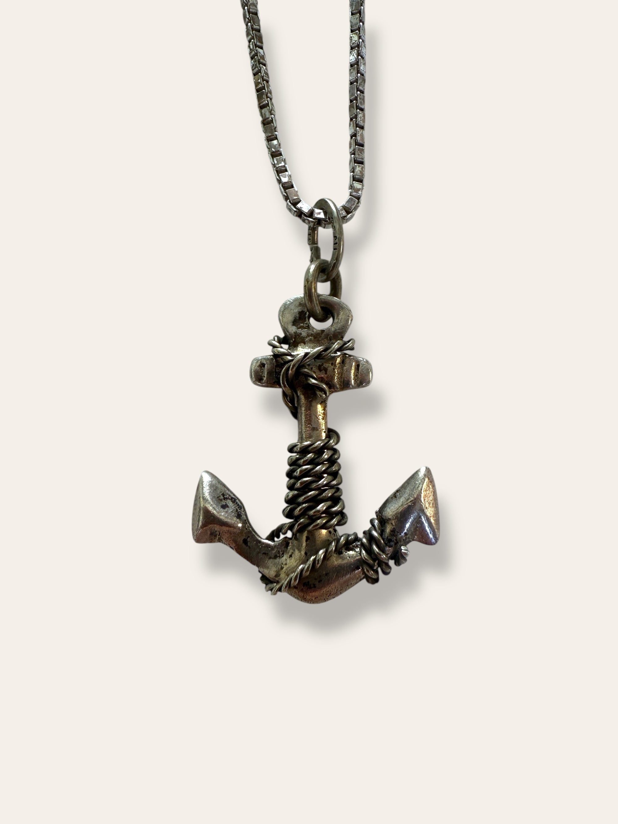 Vintage Anchor Sterling Silver Necklace