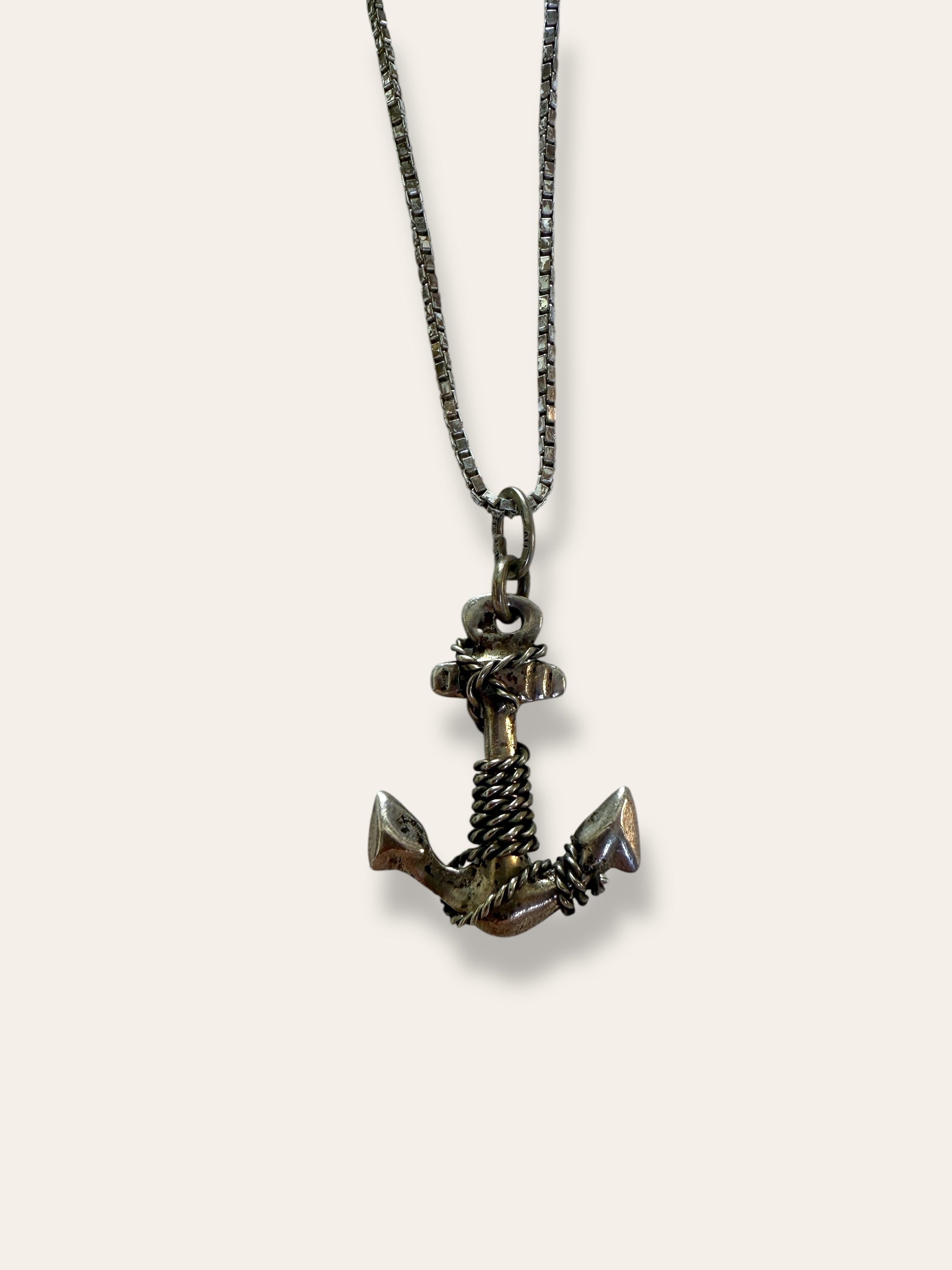 Vintage Anchor Sterling Silver Necklace