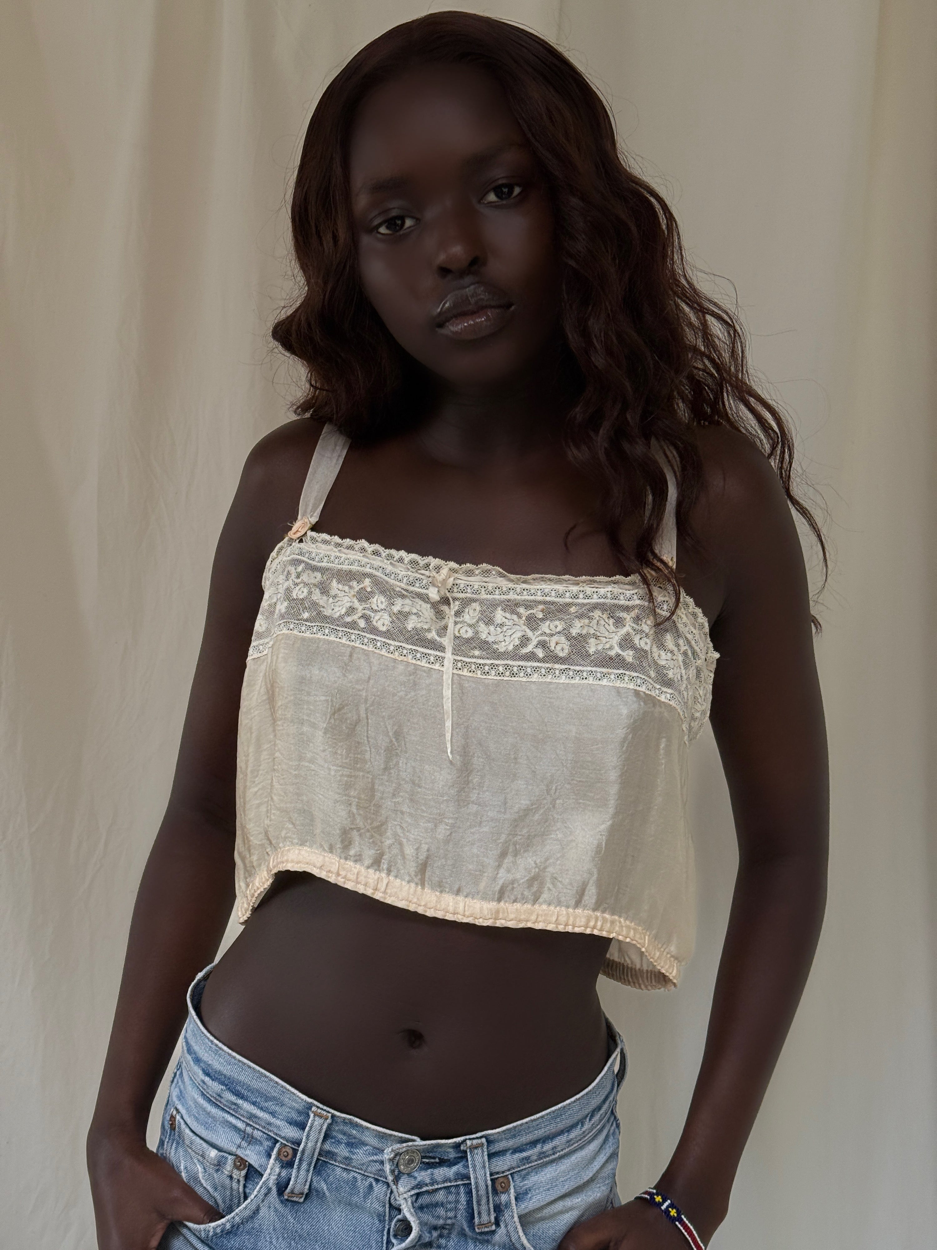 トップス draw drawers Silk Lace Camisole トップス draw drawers