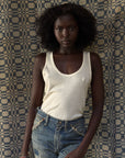 Vintage 1940’s Scoop Neck Cotton Tank | Heritage Blank Antique White Undershirt