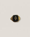 Vintage 1940’s Art Deco Onyx 10k Gold Diamond Ring Size 12.5