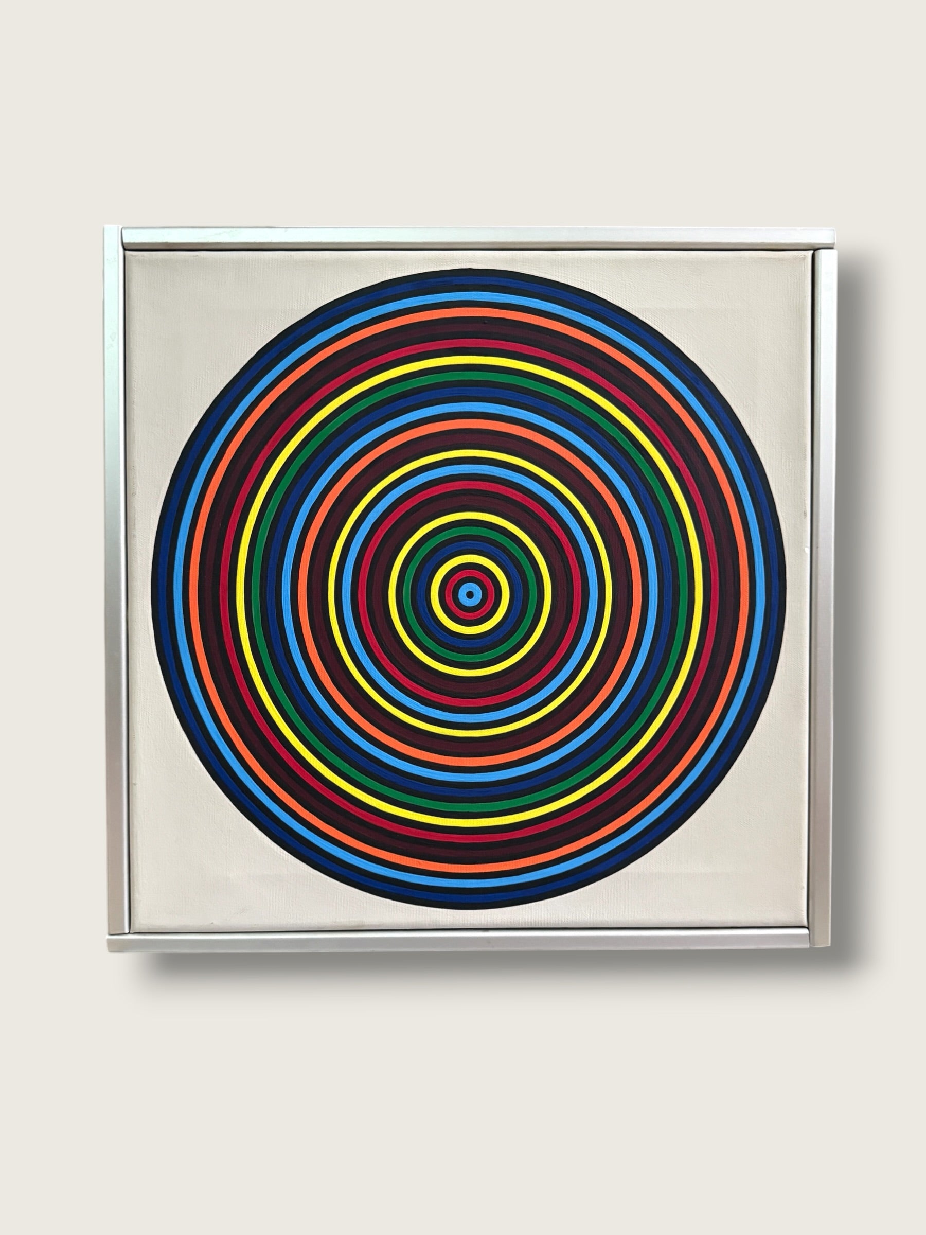 op-art original painting by tadasuke kuwayama or tadasky.  