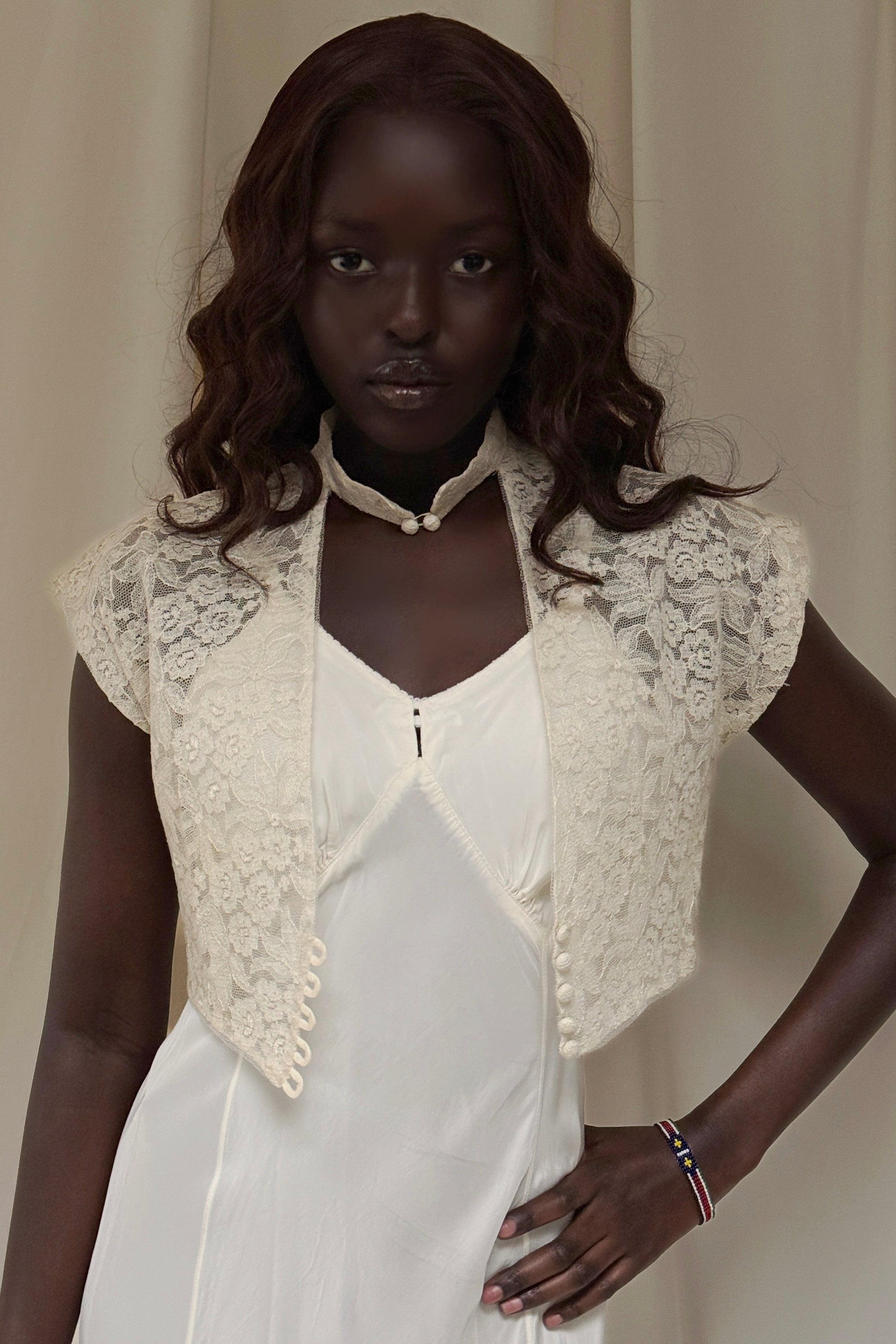 vintage 1940s lace bolero top shrug jacket