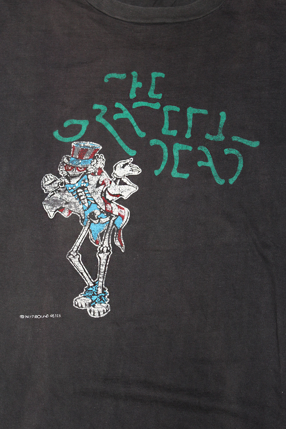 Vintage 70&#39;s Grateful Dead Round Reels Uncle Sam T-Shirt