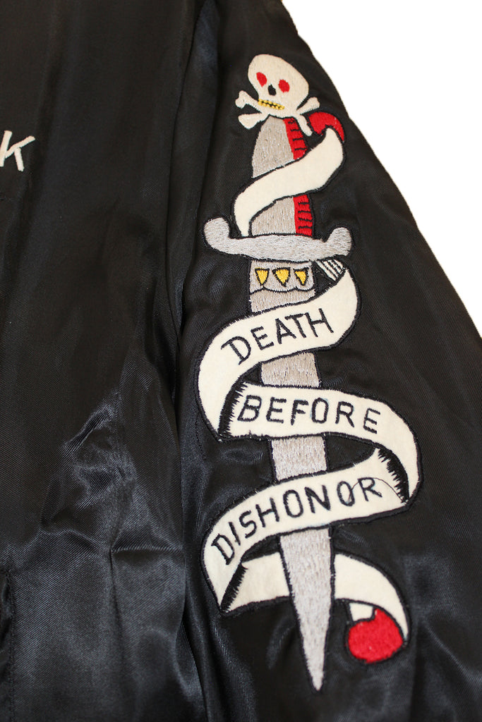 Vintage Deadstock Vietnam War Era GERMANY Berlin Satin Souvenir Skull Jacket ///SOLD///