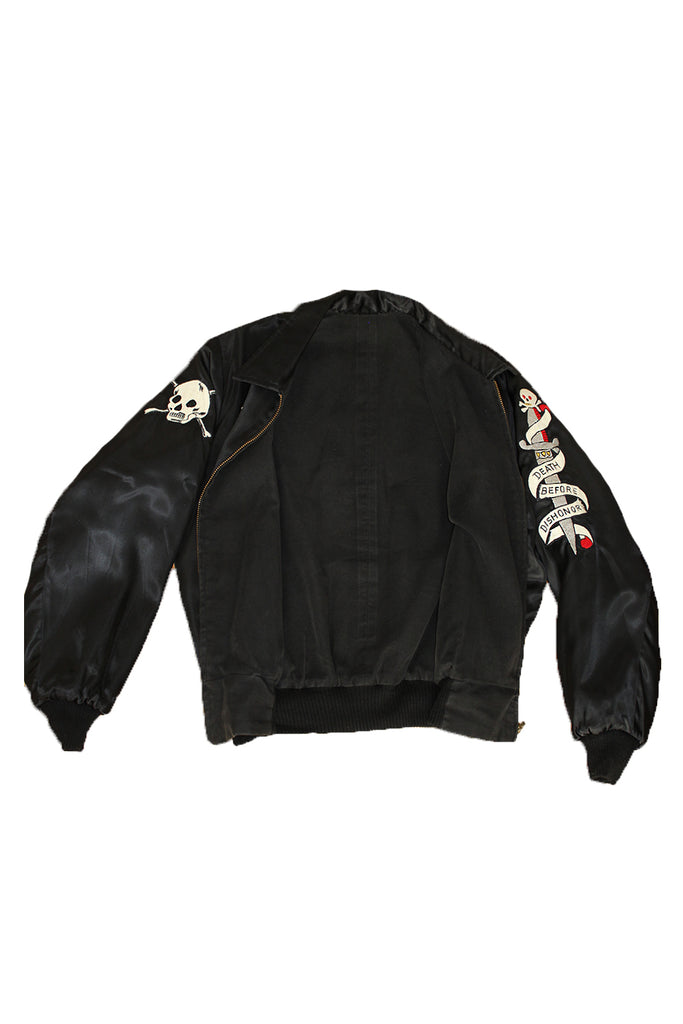 Vintage Deadstock Vietnam War Era GERMANY Berlin Satin Souvenir Skull Jacket ///SOLD///