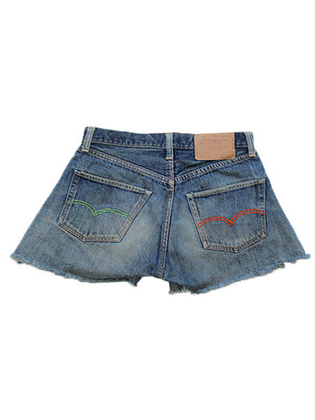 Levis 1960&#39;s Big E Hand Embroidered Denim Shorts