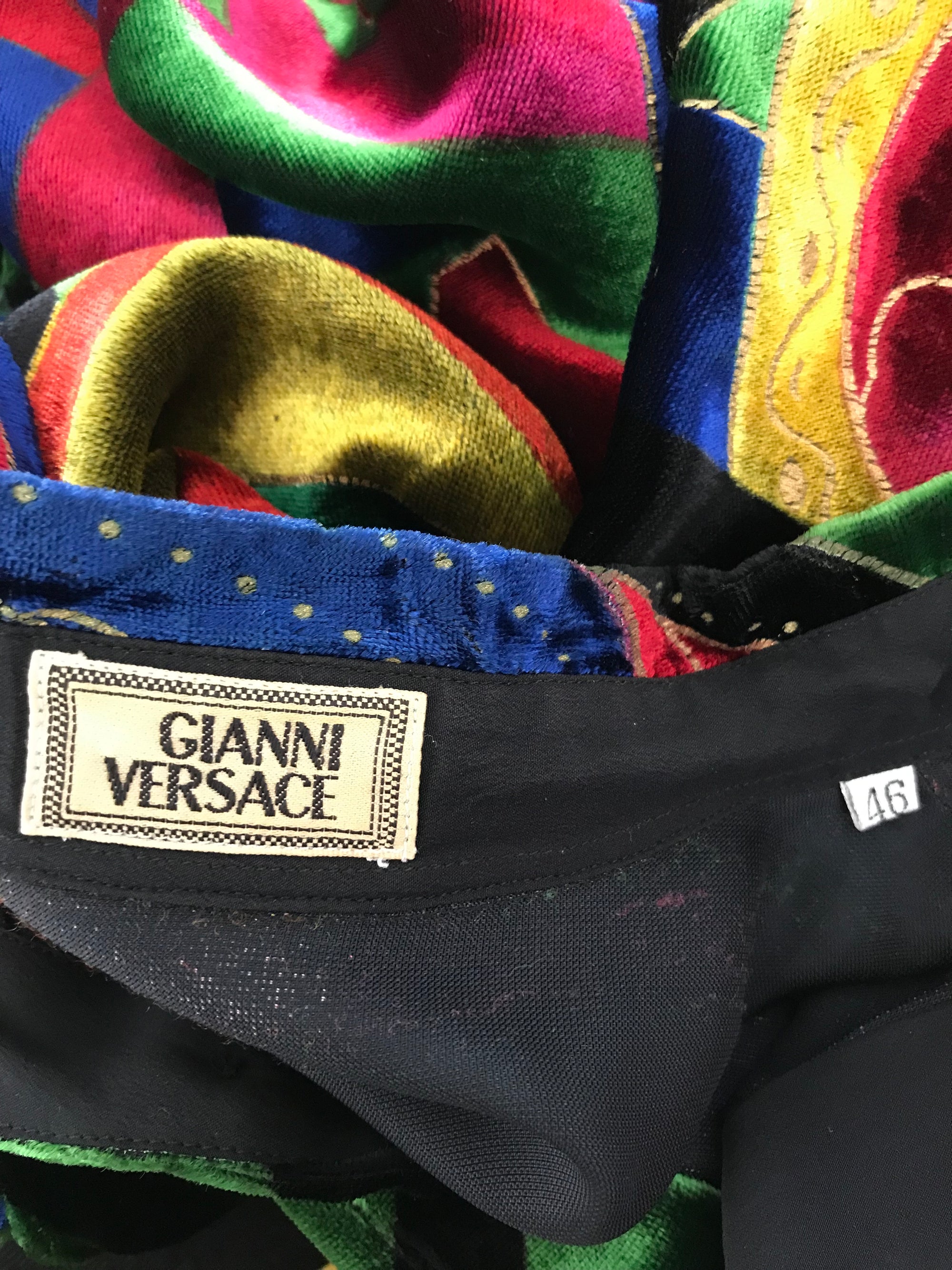 Vintage 90&#39;s Gianni Versace Velvet Silk Shirt