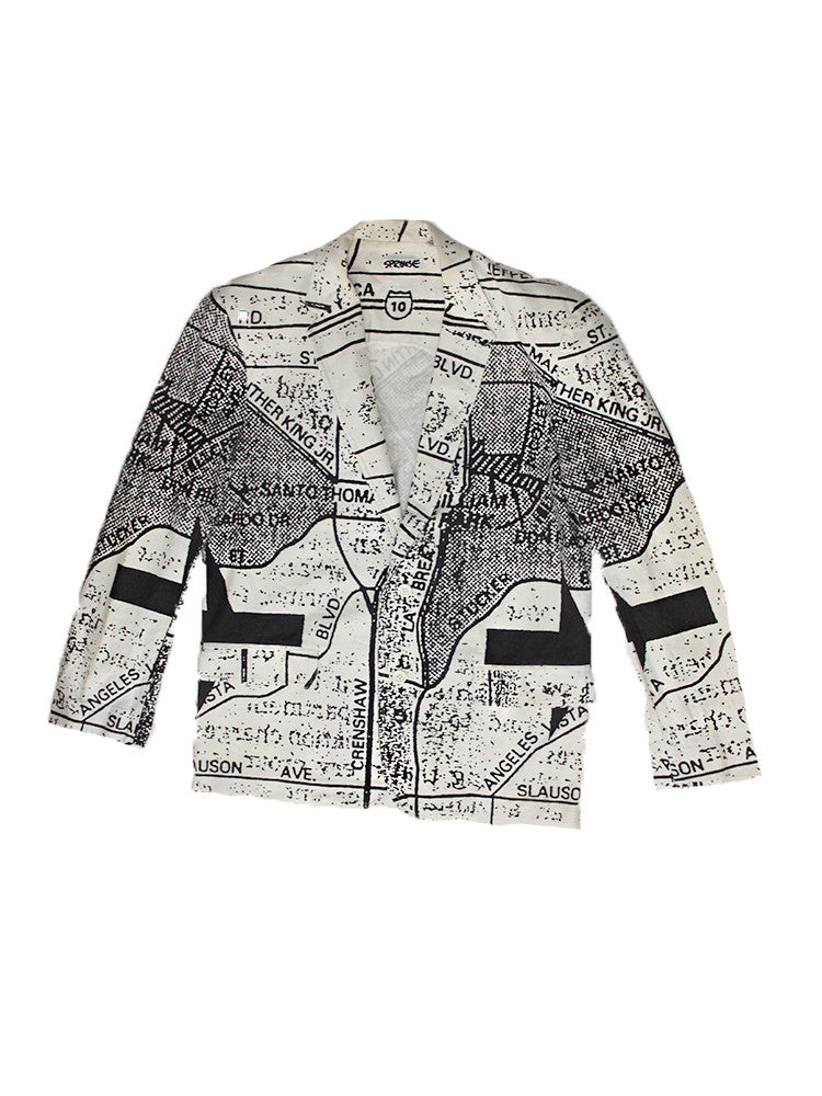 Vintage 1980's Stephen Sprouse Pop Art L.A. Map New Wave Jacket