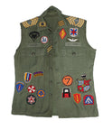 Vintage Skeleton Patched Army Shirt Vest