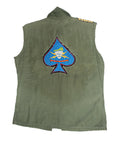 Vintage Skeleton Patched Army Shirt Vest