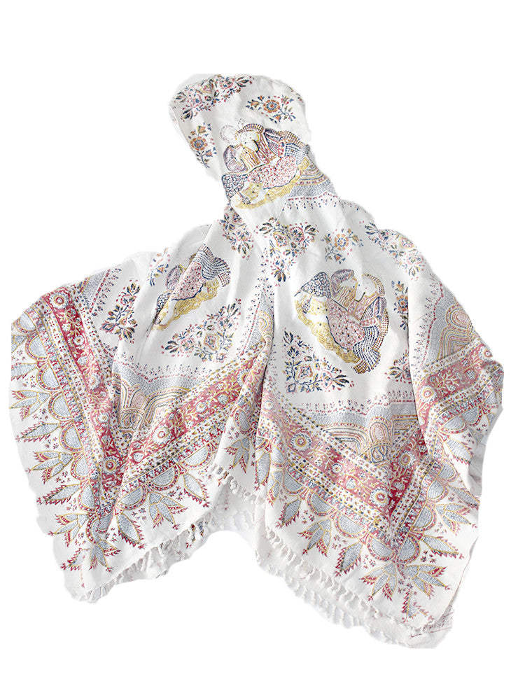 ALC-010 Kalamkari Hooded Offerings Poncho