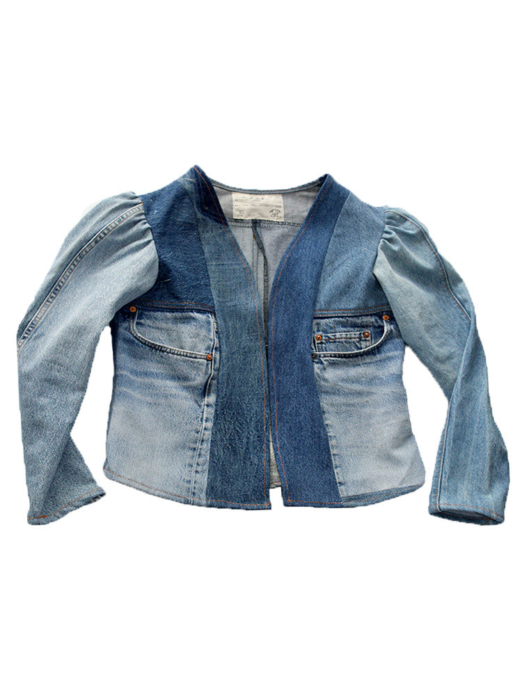 ALC-014 Denim Princess Sleeve Patchwork Jacket