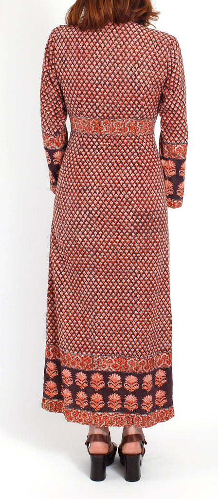 Vintage 70's India Cotton Karavan Zip Dress
