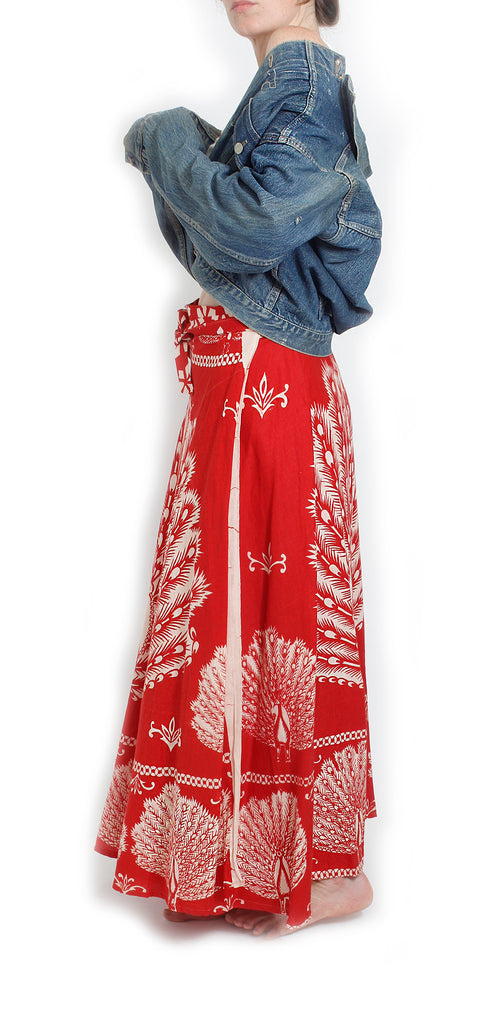 Vintage 70's Deadstock Peacock Wrap Skirt
