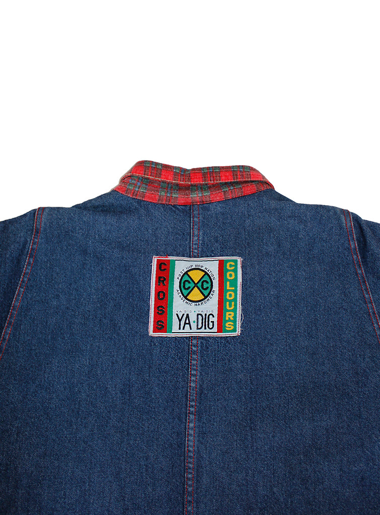 Vintage 90's Cross Colours Club K-9 Denim Barn Jacket