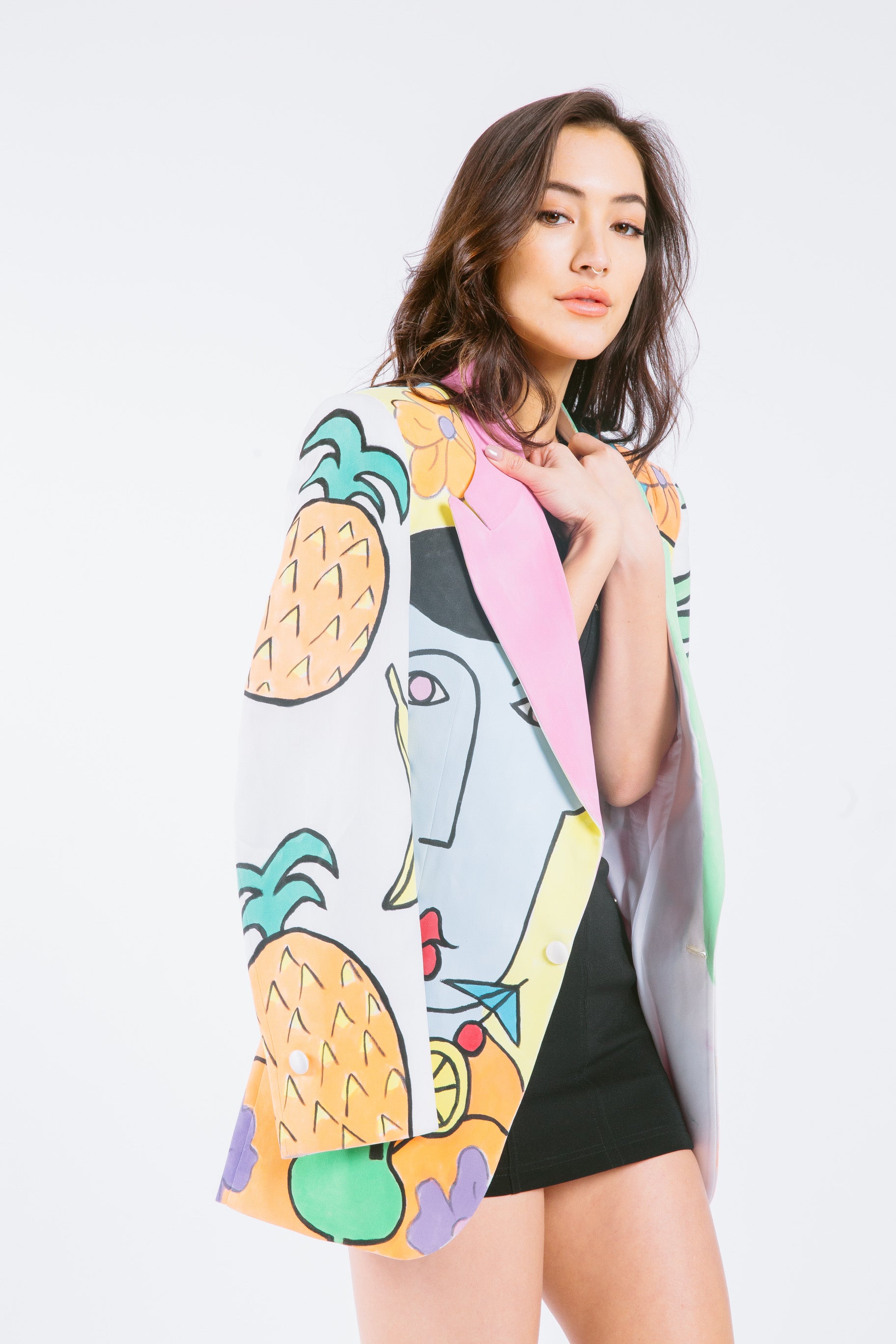 Vintage Hand Painted Tropical Blazer