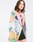 Vintage Hand Painted Tropical Blazer