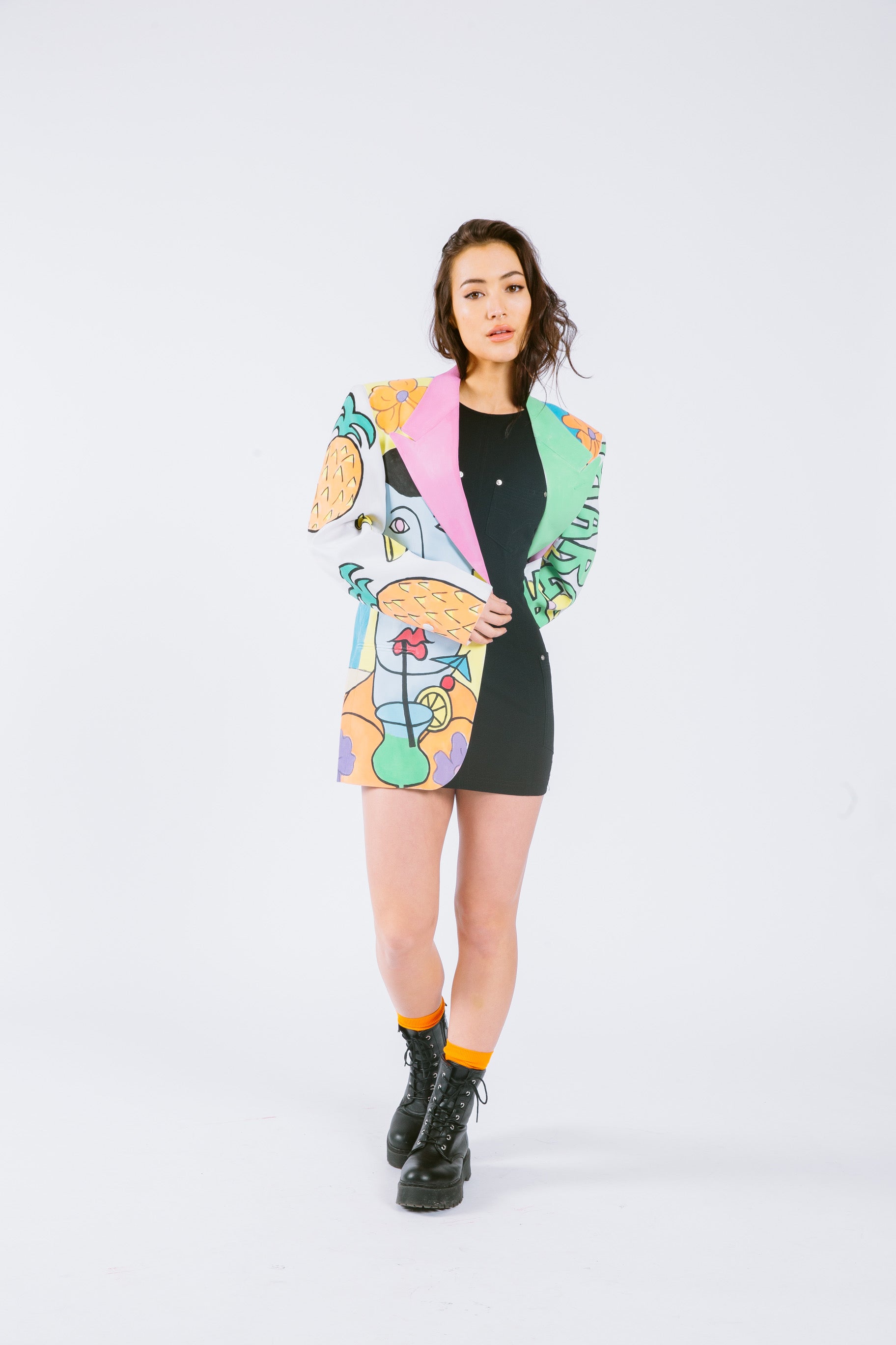 Vintage Hand Painted Tropical Blazer