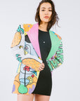 Vintage Hand Painted Tropical Blazer