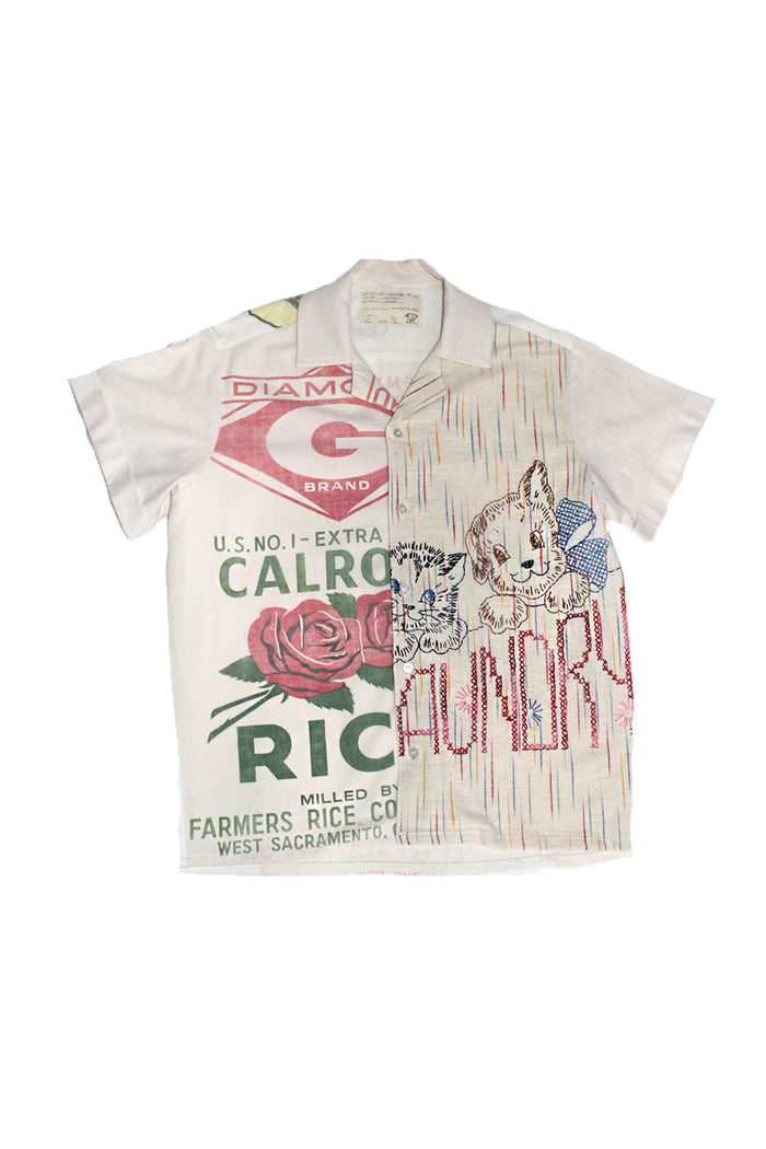 ALC-067 Vintage 50's Rice Sack Linen Shirt ///SOLD///