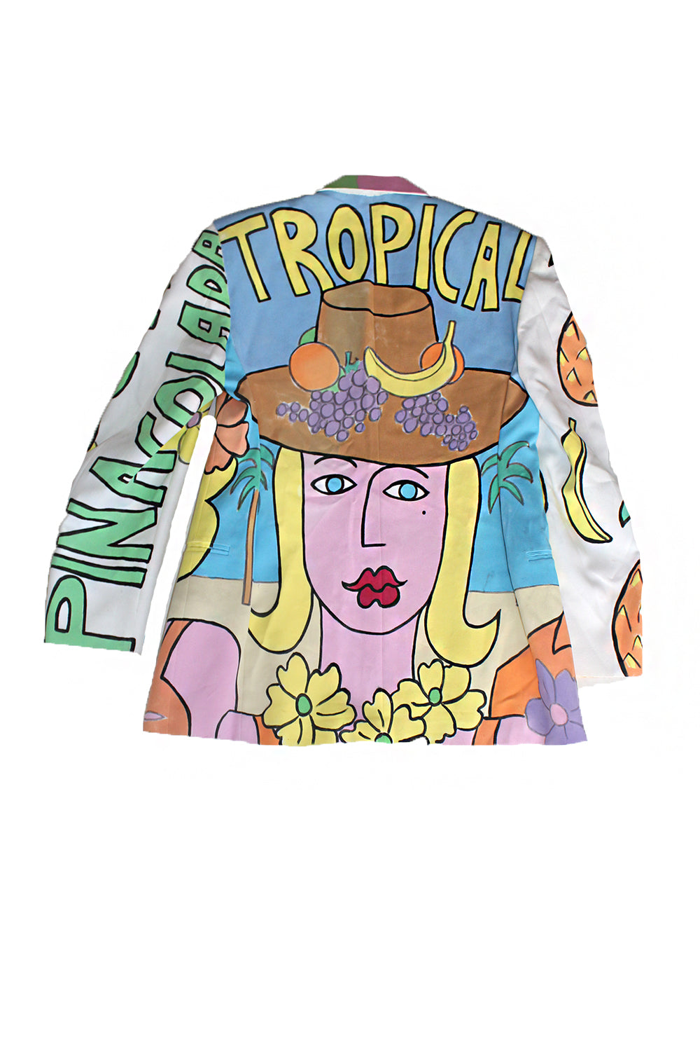 Vintage Hand Painted Tropical Blazer