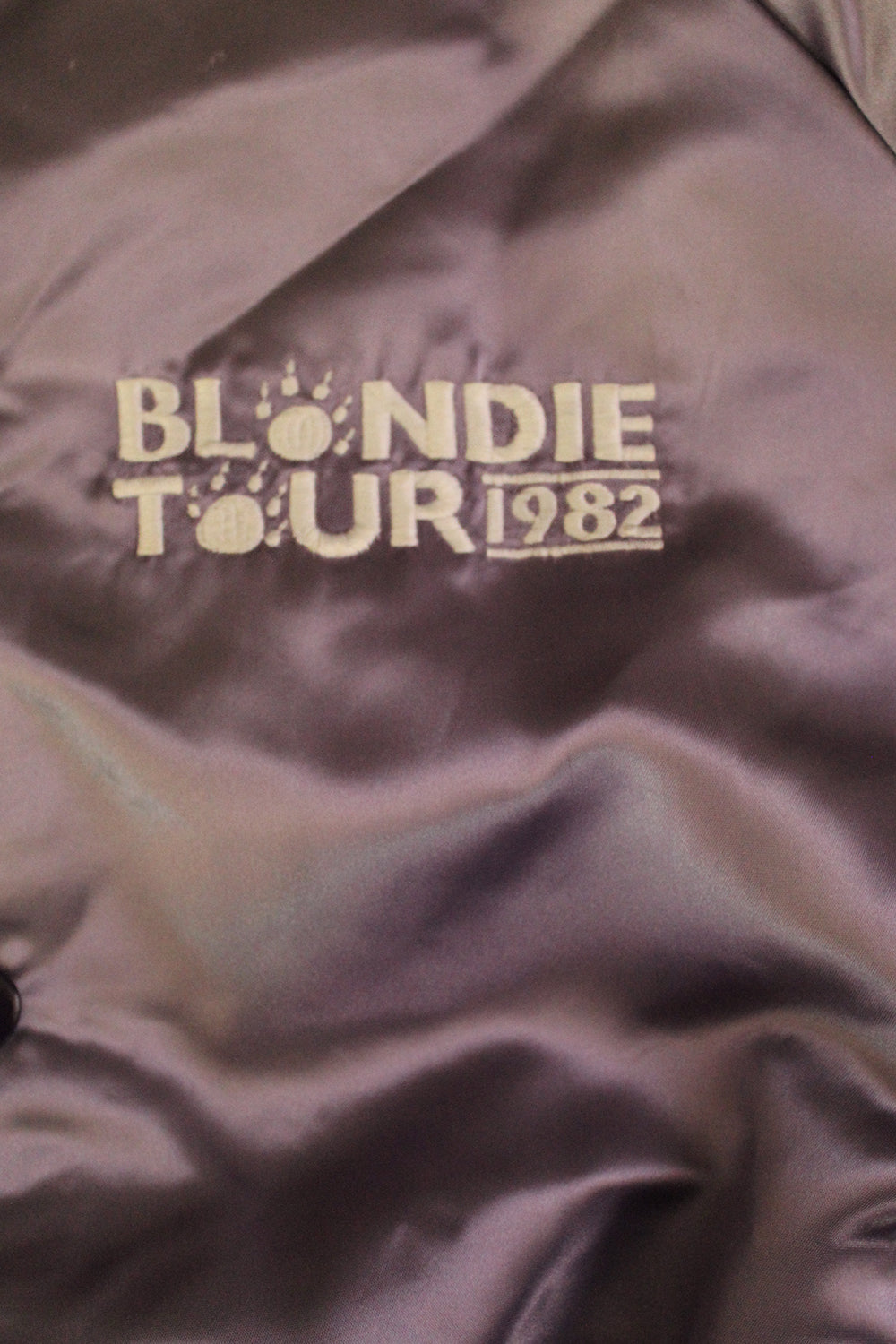 Vintage 80&#39;s Blondie Tour Satin Jacket