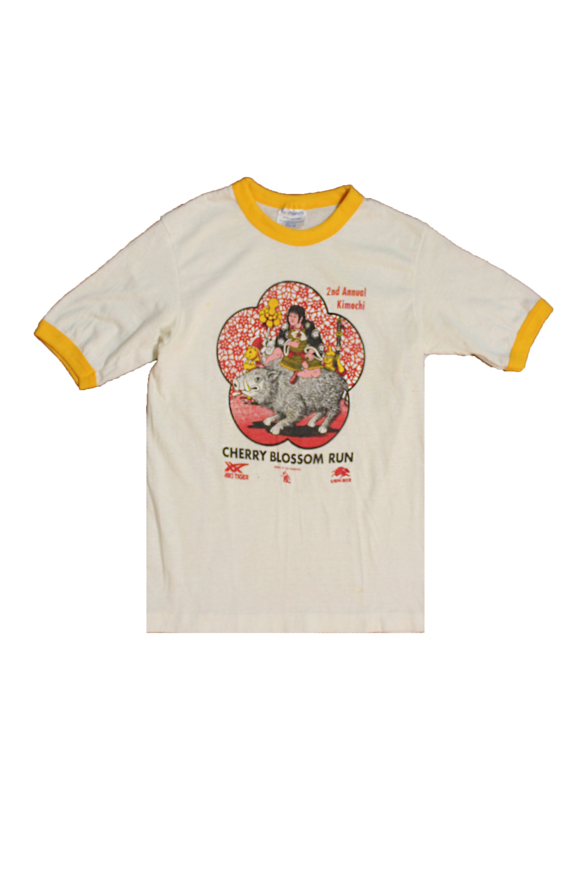 Vintage 1980&#39;s Asics Tiger Cherry Blossom Run T-Shirt