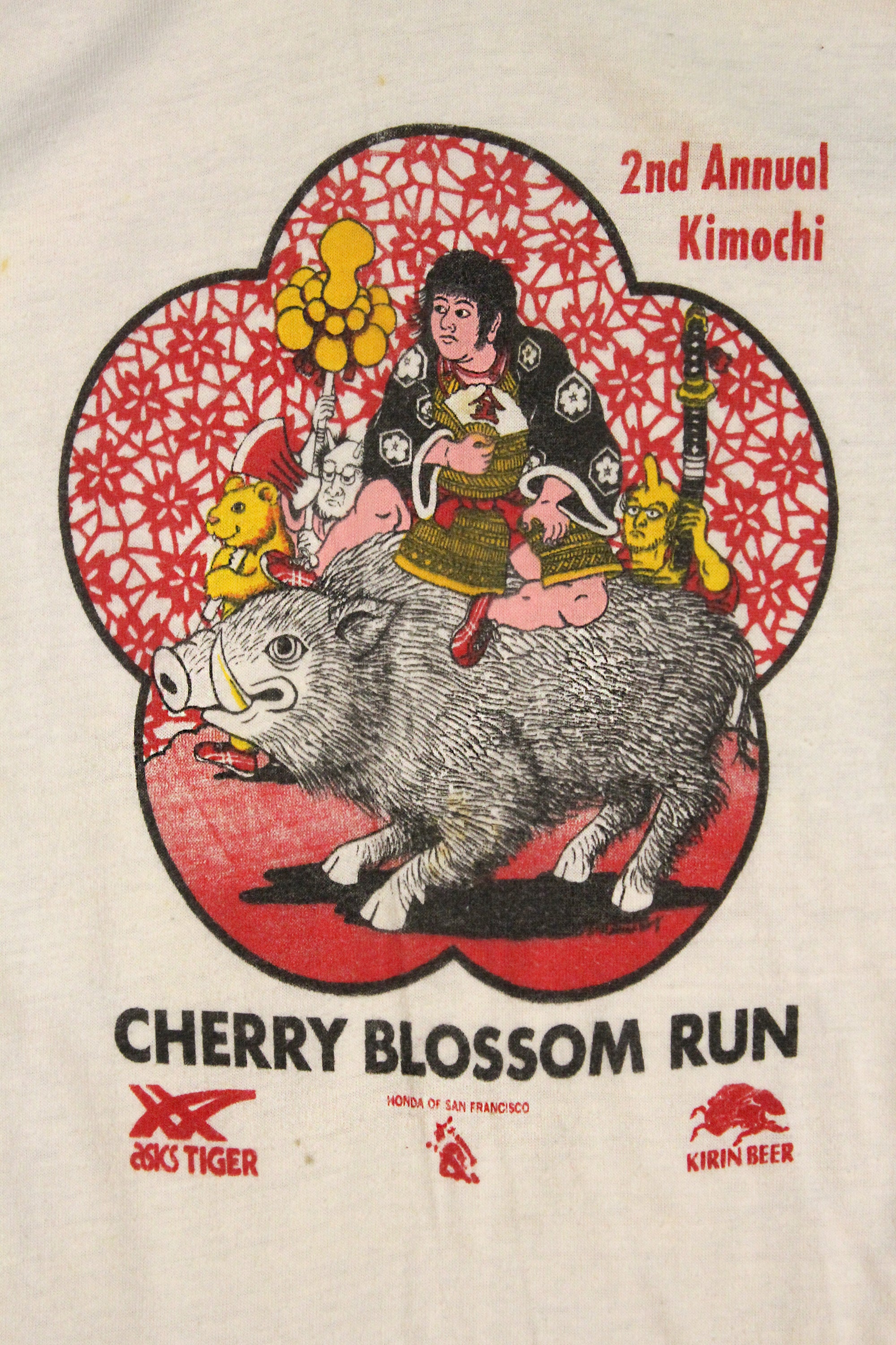 Vintage 1980&#39;s Asics Tiger Cherry Blossom Run T-Shirt