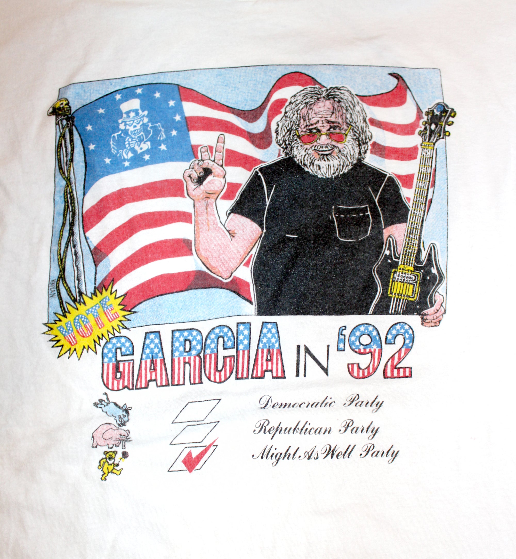 Vintage 90&#39;s Vote Garcia in &#39;92 Grateful Dead T-Shirt