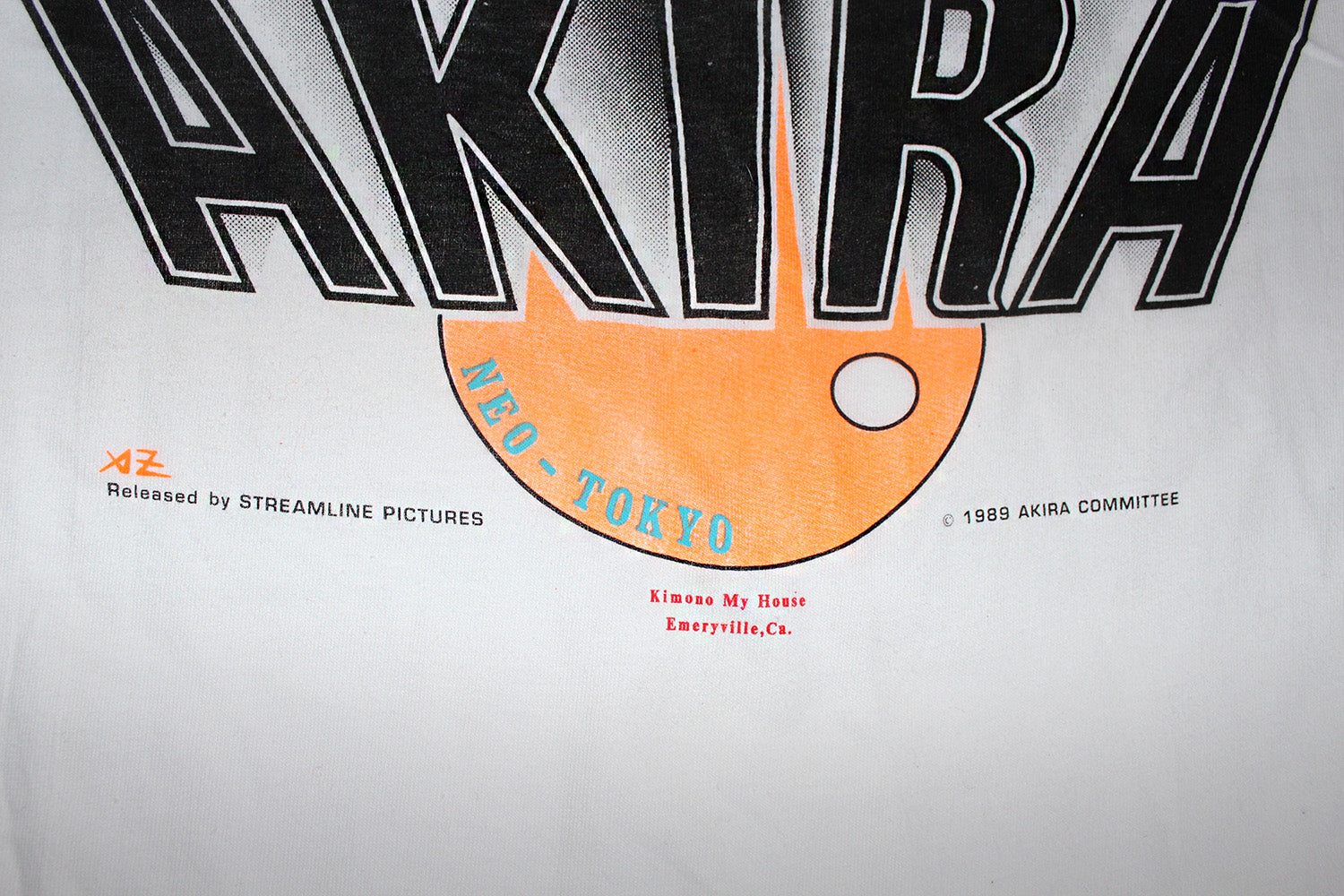 Vintage 80&#39;s Deadstock AKIRA Rare Neon Bike T-Shirt ///SOLD///