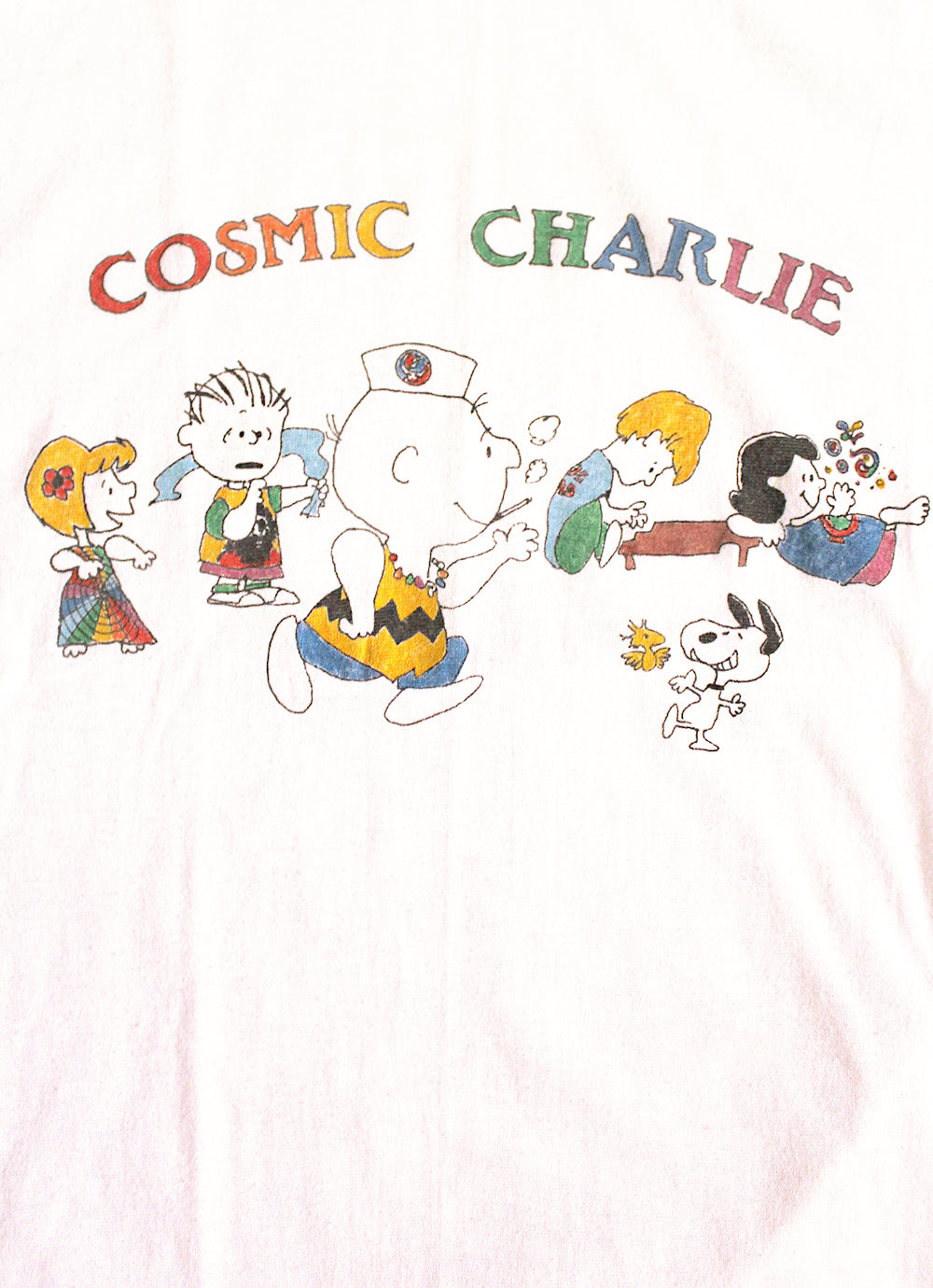 Vintage 70&#39;s Cosmic Charlie Grateful Dead Charlie Brown Fan Art T-Shirt